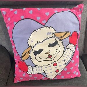 Vintage Lamb Chop Pillow 90s Shari Lewis Heart Retro Rare Decor